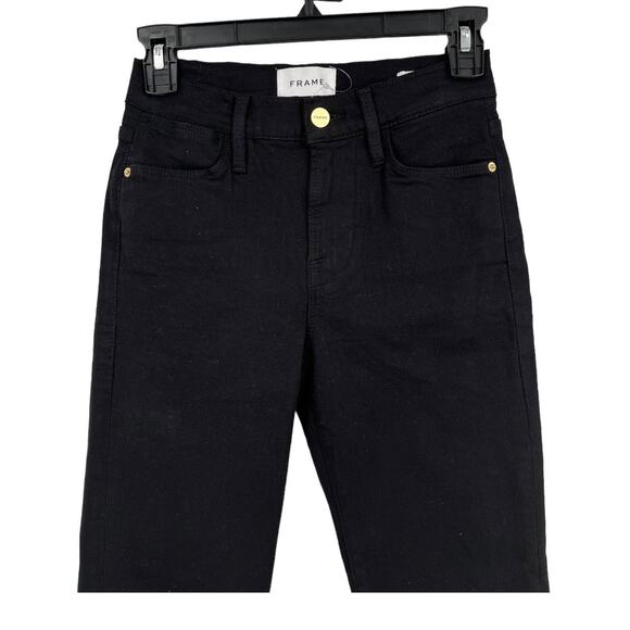 Frame Jeans Le High Straight High Waist Staggered Hem black size 24 - Picture 2 of 6